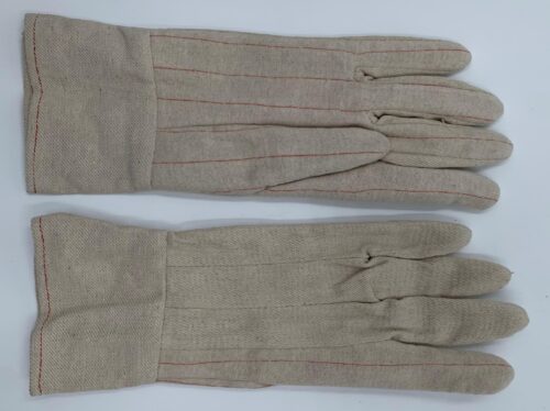 22 oz. Hot Mill Glove, Double Palm White Burlap, Size 9